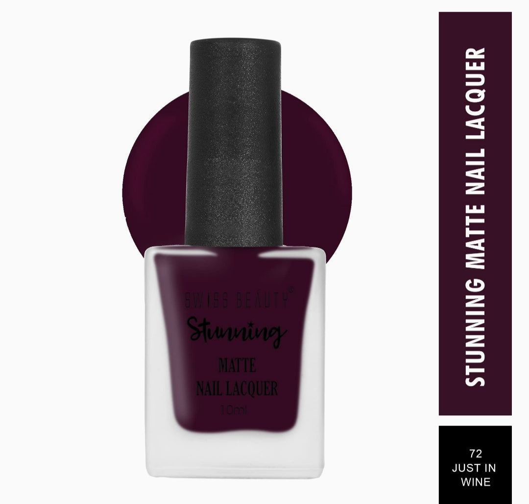 Swiss Beauty Stunning Nail Polish - (72 Just In Wine, 10ml)