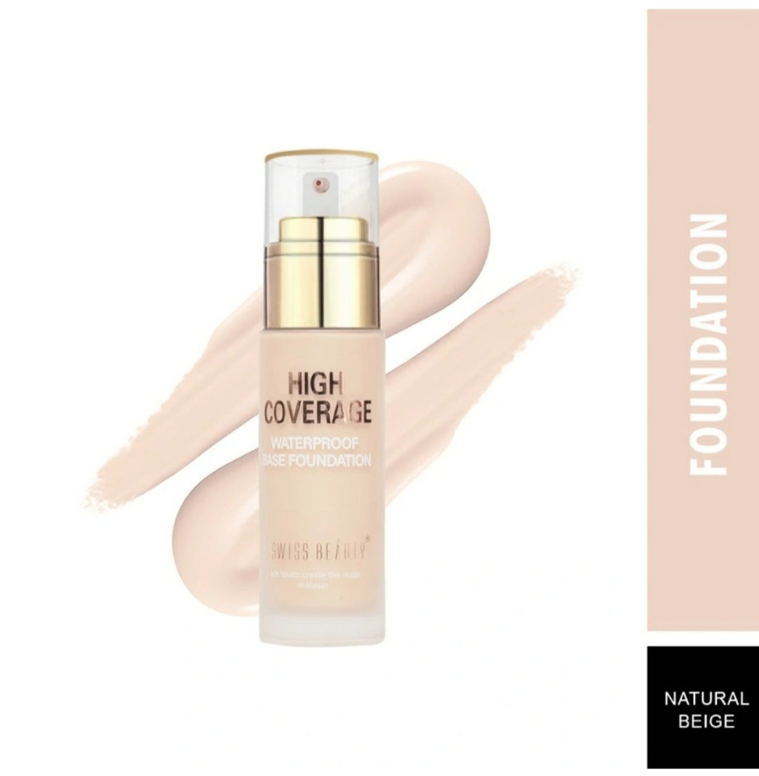Swiss Beauty High Coverage Waterproof Base Liquid Foundation - 03 Natural Beige