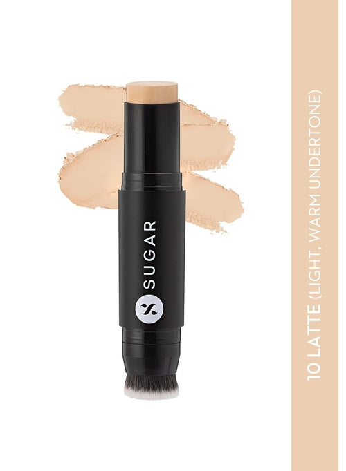 Sugar Ace Of Face Mini Foundation Stick - 7 gms |  10 Latte (Light Warm Undertone)