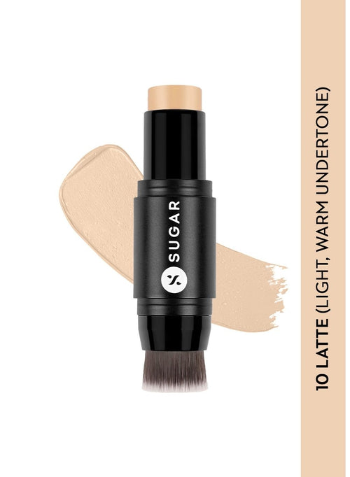 Sugar Ace Of Face Mini Foundation Stick - 7 gms |  10 Latte (Light Warm Undertone)