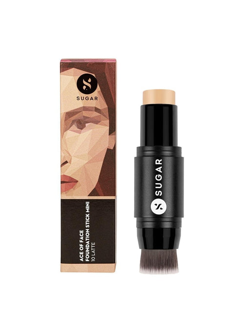 Sugar Ace Of Face Mini Foundation Stick - 7 gms |  10 Latte (Light Warm Undertone)