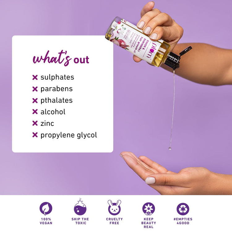 Plum Onion & Bhringraj Hair Growth Oil | With Curry Leaf and Amla Oils | Promotes Growth, Strengthens Hair | For All Hair Types |Silicone-Free | Paraben-Free| 100% Vegan | 100ml