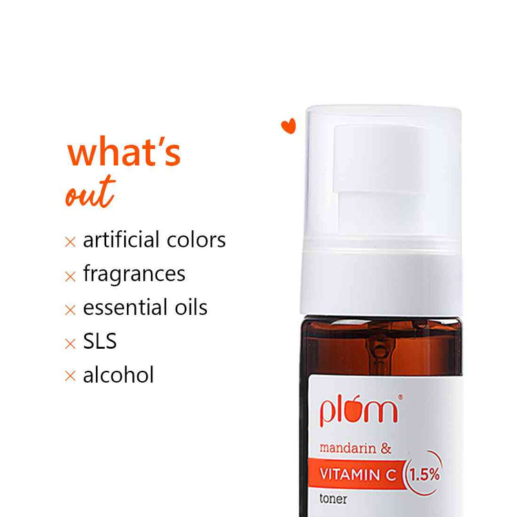Plum 1.5% Vitamin C Toner with Mandarin | For Glowing Skin | Fragrance-Free | 100% Vegan | 100ml