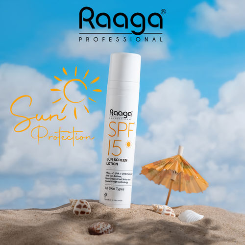 Raaga Professional Spf 15 Pa++++ Sunscreen Lotion With Uva + Uvb Protection, All Skin Types, 55 Ml