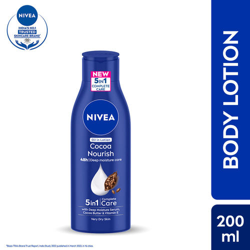 NIVEA Cocoa Nourish BODY LOTION with Cocoa butter & Vit E - 48H deep moisturization (Very Dry skin)
(200ml)