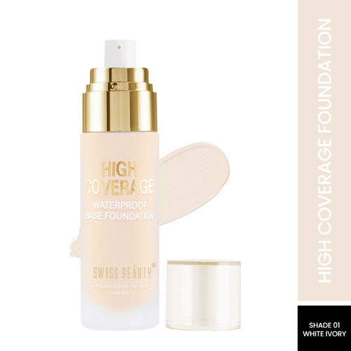 Swiss Beauty High Coverage Waterproof Base Liquid Foundation - 01 White Ivory