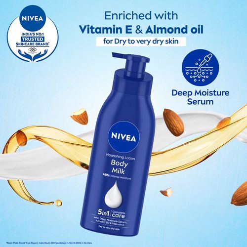 NIVEA Vit E Body Milk Lotion - 5 In 1 Complete Care For 48H Nourished & Smooth Skin (Very Dry Skin)
(600ml)