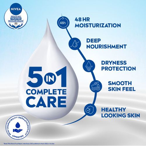 NIVEA Vit E Body Milk Lotion - 5 In 1 Complete Care For 48H Nourished & Smooth Skin (Very Dry Skin)
(600ml)