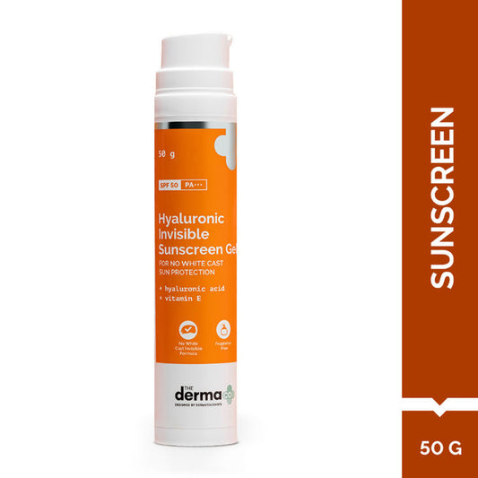 The Derma Co. Hyaluronic Invisible Sunscreen With Hyaluronic Acid For No White Cast Sun Protection
(50gm)