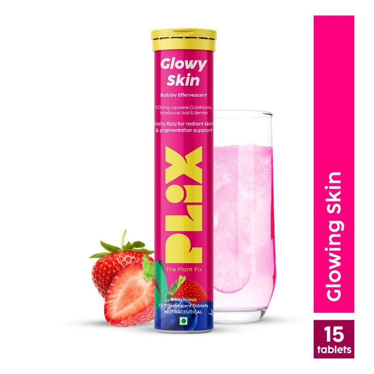 Plix Glutathione Skin Glow 15 Effervescent Tablet 500mg for Clear & Youthful Skin
(57 g)