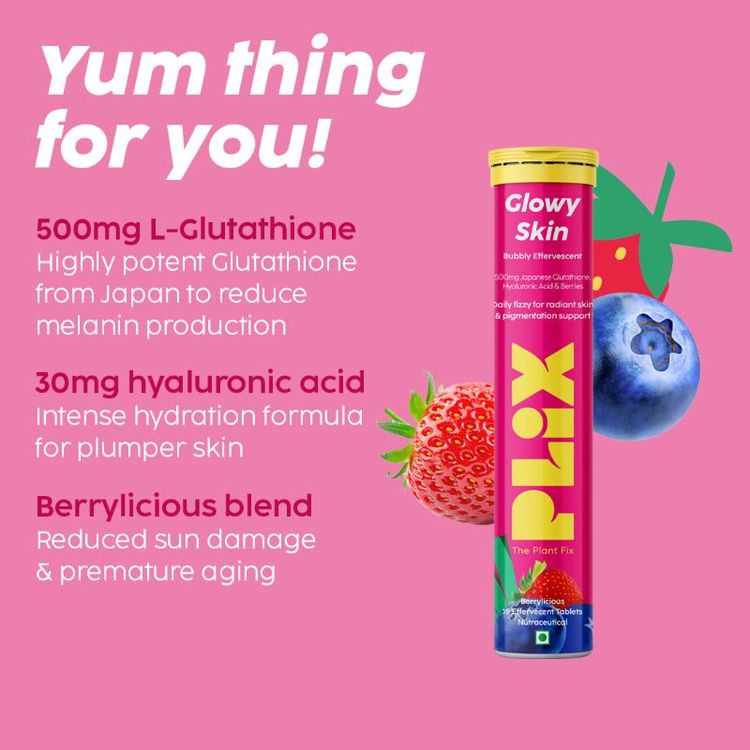 Plix Glutathione Skin Glow 15 Effervescent Tablet 500mg for Clear & Youthful Skin
(57 g)