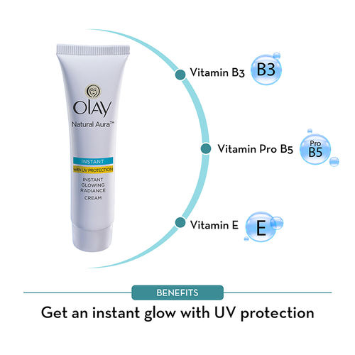 Olay Natural Aura, Vitamin B3, Pro B5, E with UV Protection

(20g)
