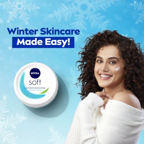 NIVEA SOFT Light cream-Vit E & Jojoba oil for Non-sticky- Fresh, Soft & Hydrated skin (face & body)
(50ml)