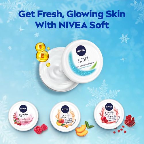 NIVEA SOFT Light cream-Vit E & Jojoba oil for Non-sticky- Fresh, Soft & Hydrated skin (face & body)
(50ml)