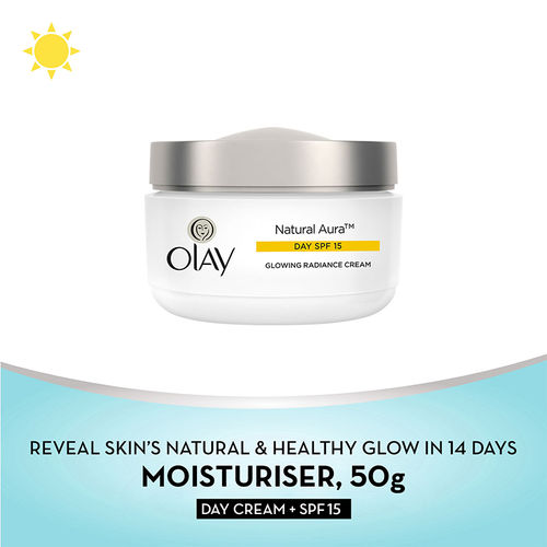 Olay Natural Aura Day Cream ,Vitamin B3, Pro B5, E and SPF 15
(50g)
