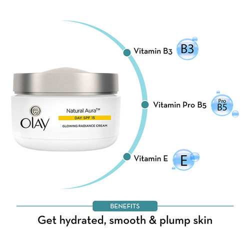 Olay Natural Aura Day Cream ,Vitamin B3, Pro B5, E and SPF 15
(50g)