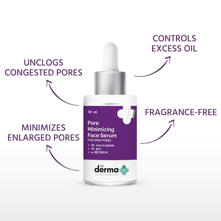 The Derma Co Pore Minimizing Face Serum with 4% Niacinamide, 5% PHA and p-REFINYL® - 30 ml