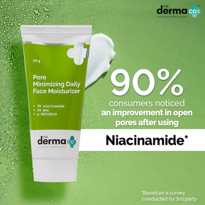 The Derma Co Pore Minimizing Daily Face Moisturizer with 3% Niacinamide 3% PHA and p-REFINYL® - 50 g