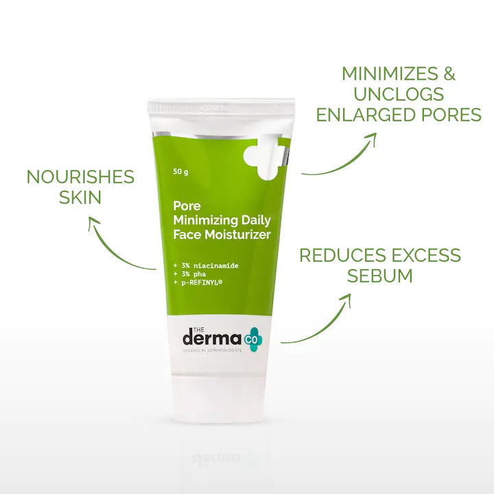The Derma Co Pore Minimizing Daily Face Moisturizer with 3% Niacinamide 3% PHA and p-REFINYL® - 50 g
