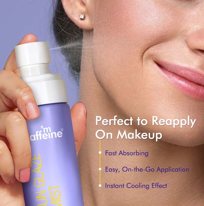 Mcaffeine Sun Glaze Mist Face Sunscreen SPF 50 PA++++ Spray- 100ml