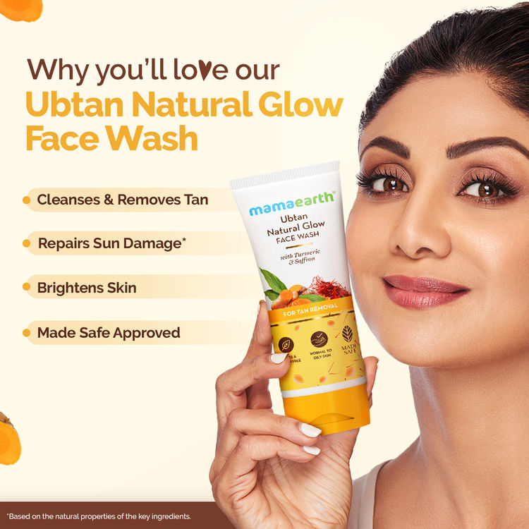 Mamaearth Ubtan Face Wash With Turmeric & Saffron For Tan Removal 100 ml (100ml)