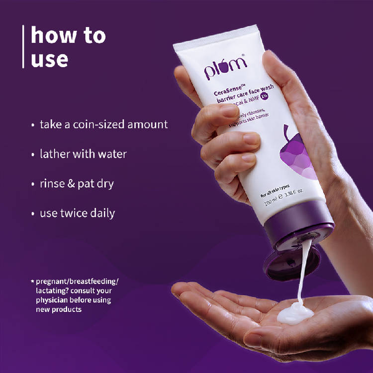 Plum CeraSense Barrier Care Face Wash with Acai & 1% NMF (100ml)