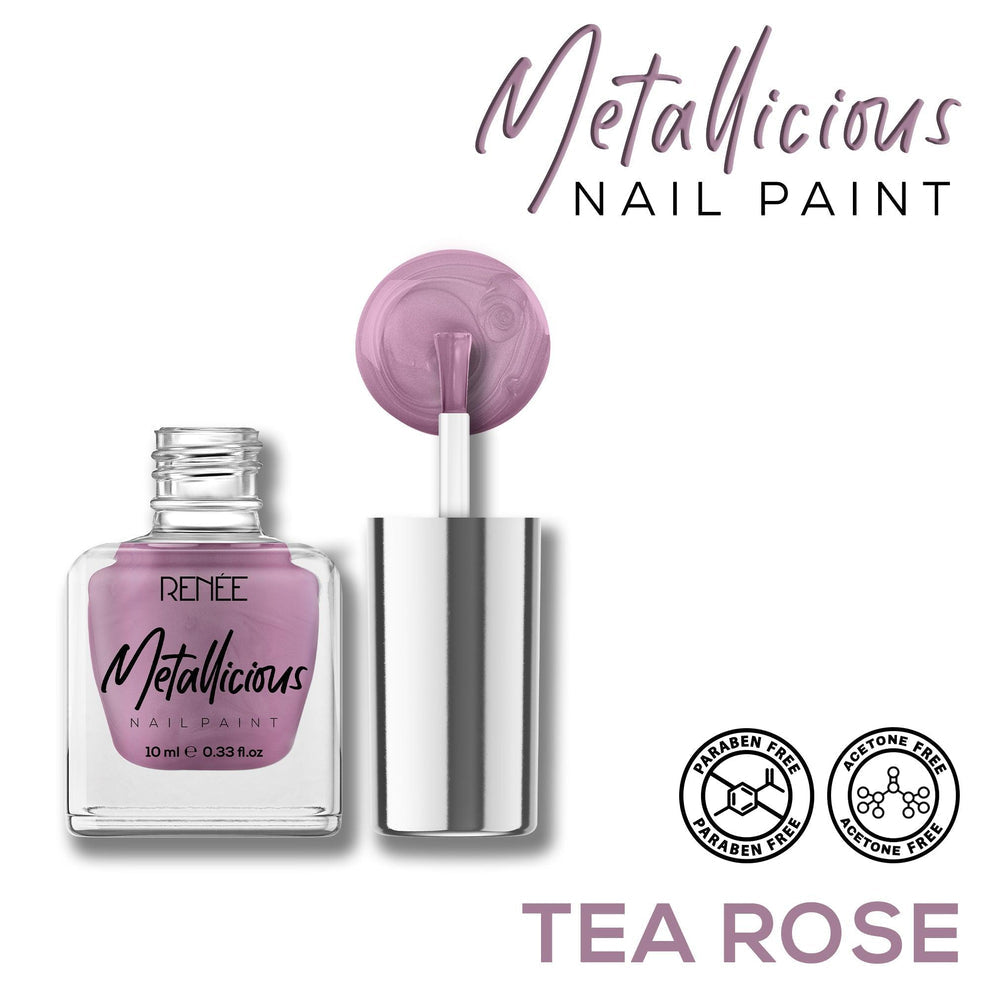 RENEE Metallicious Nail Paint (02 Tea Rose)