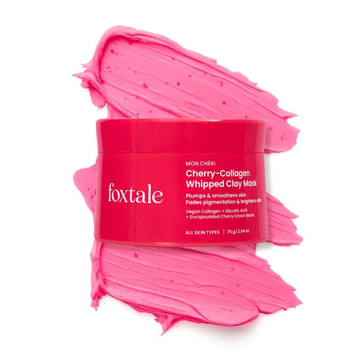Foxtale Cherry-Collagen Clay Mask - Plumps, Hydrates, Firms & Brightens Skin
(75g)