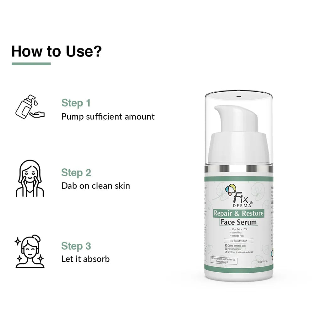 Fixderma Repair and Restore Face Serum | Soothing Serum to Repair Damaged Skin Barrier