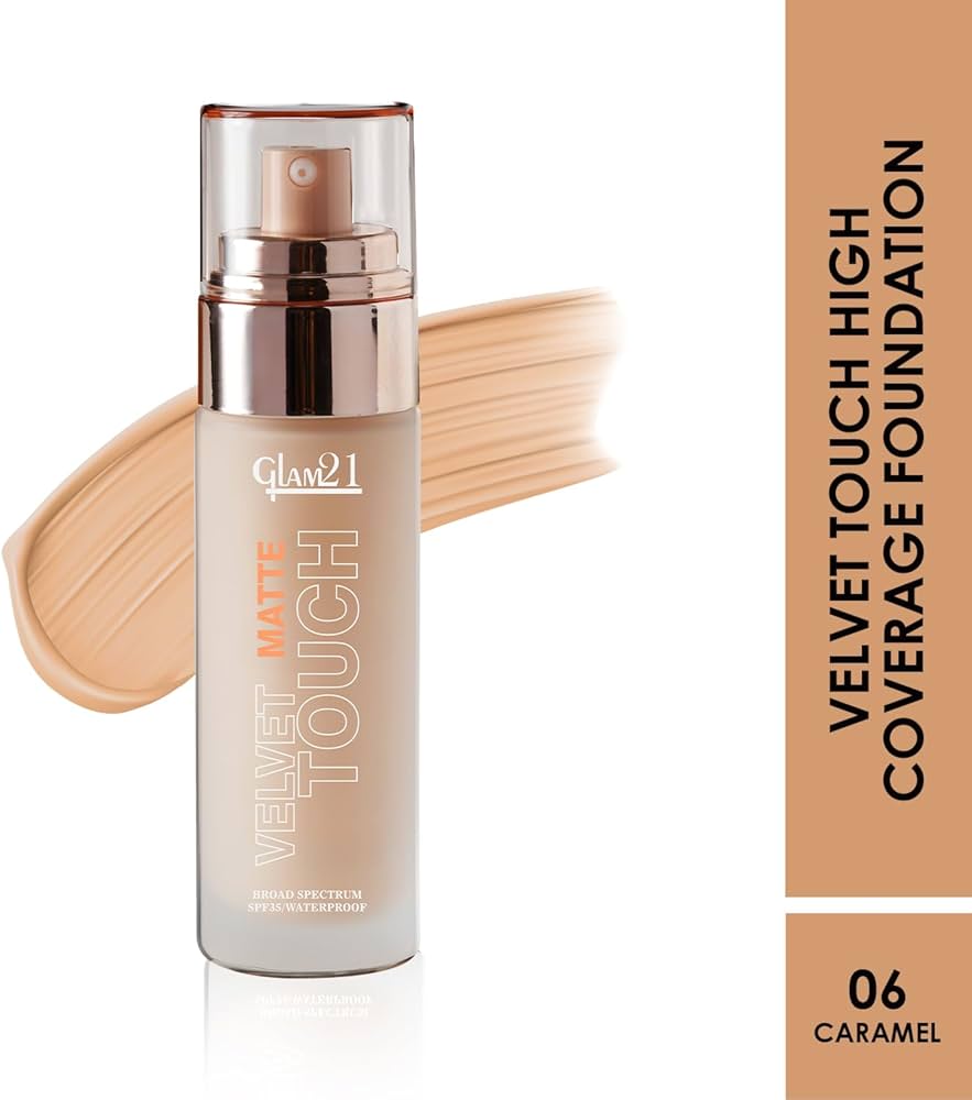 Glam21 Velvet Touch High Coverage Foundation (06Caramel)