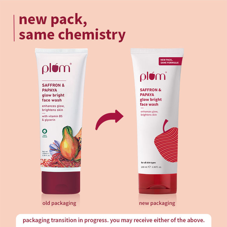 Plum Saffron & Papaya Glow Bright Gel Face Wash (100ml)