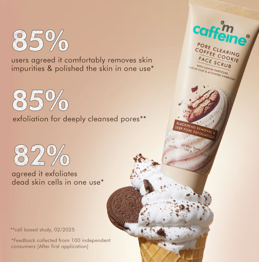 Mcaffeine Pore Clear Coffee Cookie Face Scrub- 100gm