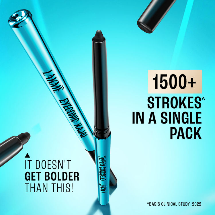 Lakme Eyeconic Kajal in Deep Black Twist Up Pencil With Matte Finish, Lasts 24 hrs
(0.35gm)