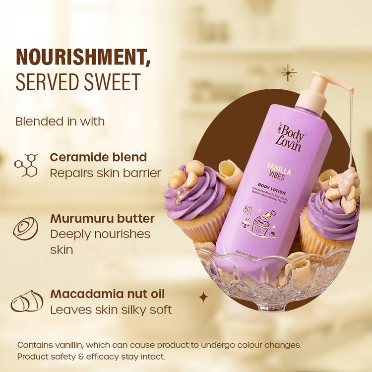 Plum BodyLovin Vanilla Vibes Body Lotion Nourishing & Barrier-Repairing Velvety Cream Formula (400ml)
