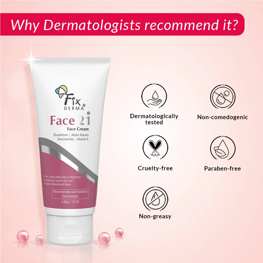 Fixderma Face 21 Cream | Skin-Brightening Moisturizer for Dry Skin