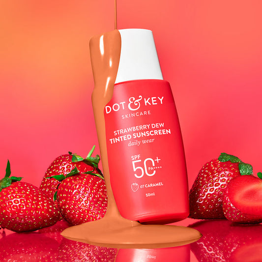 Dot & Key Strawberry Dew Tinted Sunscreen SPF 50+ PA++++ (Caramel Deep - 07)