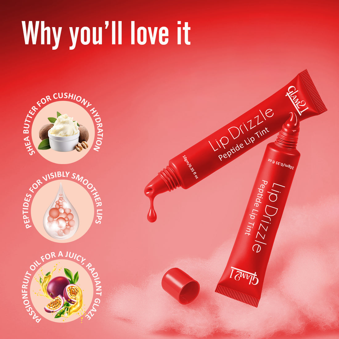 Glam21 Lip Drizzle Peptide Lip Tint (06 Poppy)
