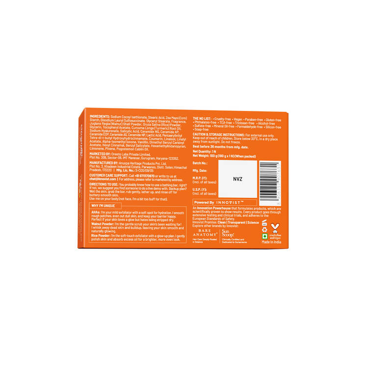 Chemist At Play’s Daily Exfoliating Bathing Bar Detans & Brightens Dull Skin - Pack of 1 (100g)