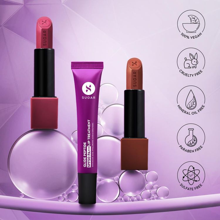 SUGAR Glide Peptide Serum Lipstick with Vitamin E (01 Santorini Sunset)