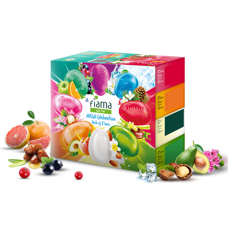 Fiama Gel Bar Mega Celebration Pack, Variety Pack, Safe On Skin - Pack of 8
(1 kg)