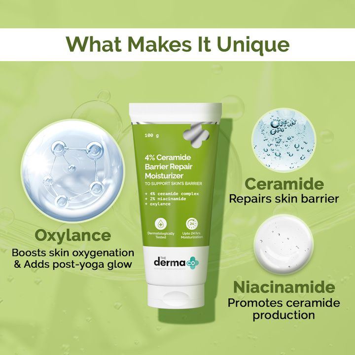 The Derma Co 4% Ceramide Barrier Repair Moisturizer with Ceramide, Niacinamide, and Oxylance - 100gm