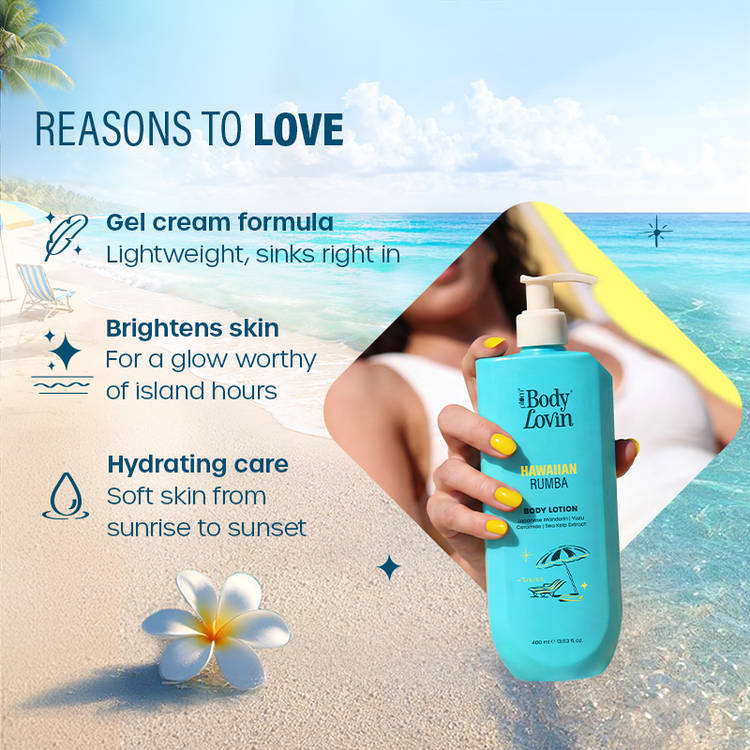 Plum BodyLovin Hawaiian Rumba Body Lotion Hydrating & Brightening Lightweight Gel-Cream Formula (400ml)