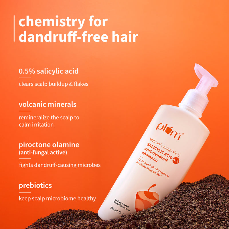 Plum Anti-Dandruff Shampoo with Volcanic Minerals & 0.5% Salicylic Acid (250ml)