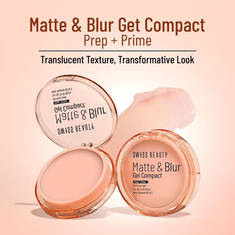 Swiss Beauty Matte & Blur Balm Gel Compact With Vitamin E Prep+ Primer 12-Hour Stay |Oil Free
(8g)