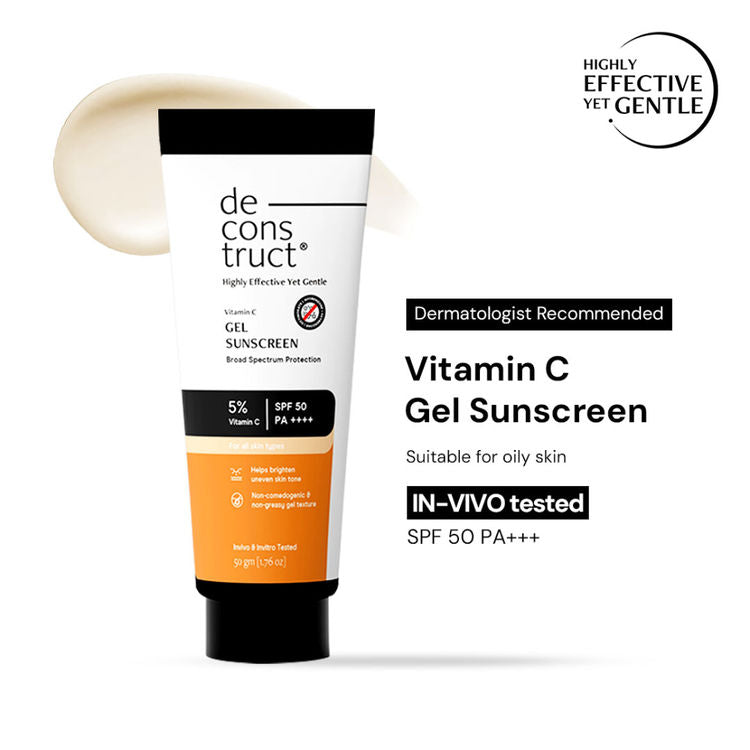 Deconstruct 5% Vitamin C Gel Sunscreen In Vivo Tested SPF 50 PA+++
(50g)