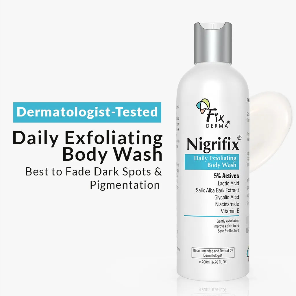 Fixderma Nigrifix Daily Exfoliating Body Wash | 5% Actives for smoother, brighter skin