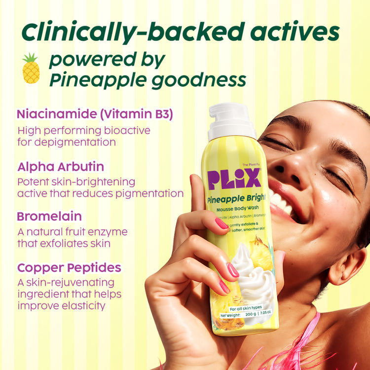 Plix Pineapple Bright Mousse Body Wash For Even-Looking Skin Tone
(200g)