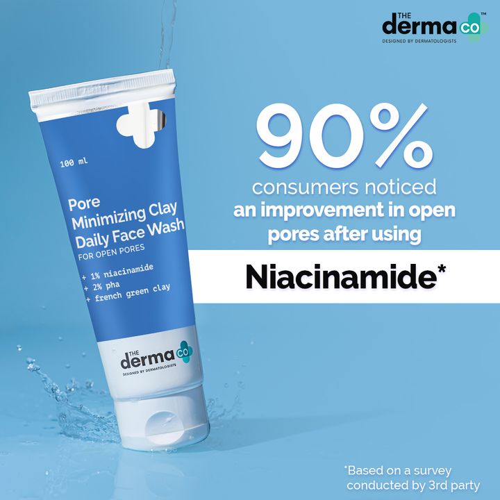 The Derma Co Pore Minimizing Clay Daily Face Wash with 1% Niacinamide & 2% PHA - 100 ml