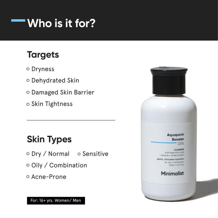 Minimalist 5% Aquaporin Booster Face Wash With Hyaluronic Acid For Dry Skin
(100ml)