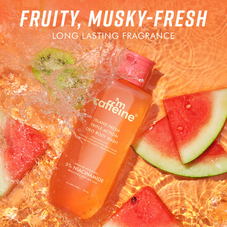 MCaffeine Island Fresh 3-in-1 Perfume Body Wash - Odour Control, 5% Niacinamide, Musky Scent
(250ml)